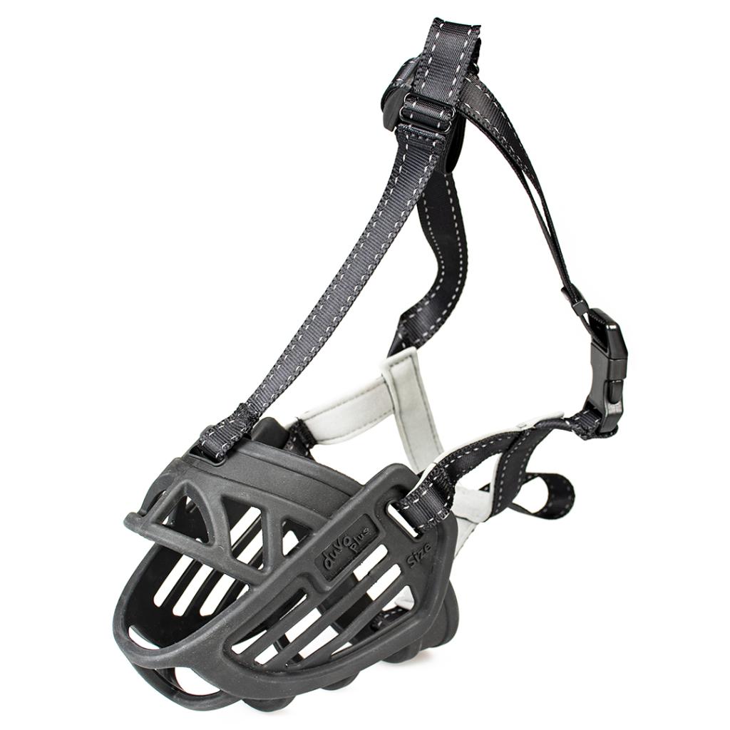 Duvo+ Rubber Muzzle Black | Protective & Breathable Dog Muzzle (S-XL)