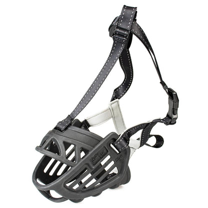 Duvo+ Rubber Muzzle Black | Protective & Breathable Dog Muzzle (S-XL)