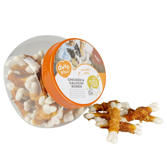Duvo+ Meat! Chicken & Calcium Bones 500g | Calcium-Enriched Chicken Wrapped Bones