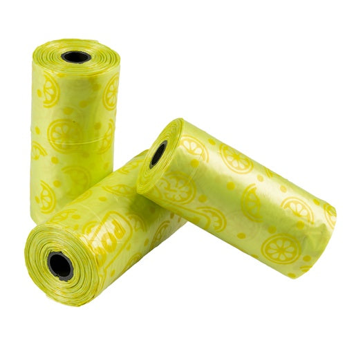 Duvo+ Poopi Dog Poo Bag Spice Lime Citrus Scent 4 x 15pcs | Fresh Scented Waste Bags