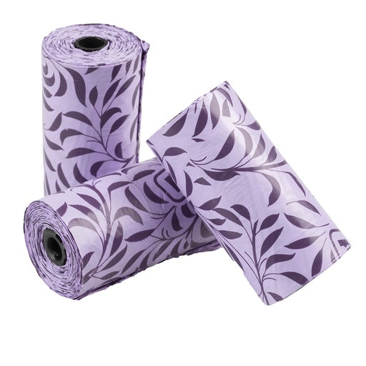 Duvo+ Poopi Dog Poo Bag Spice Purple Lavender 8 x 15pcs | Scented Waste Bags