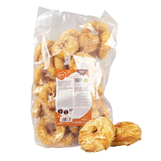 Duvo+ Meat! Chicken & Rawhide Bagels Small 6-8cm | Natural Dog Chews 2.5kg