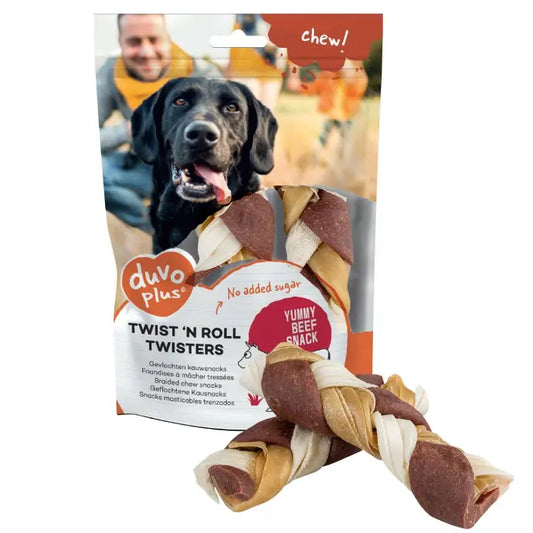 Duvo+ Twist'N Roll Twisters Beef | Natural Beef Chews for Dogs (5 Pieces)