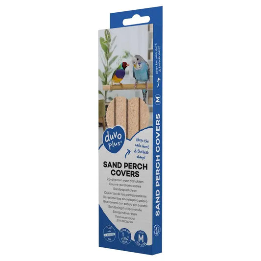 Duvo+ Sand Perch Covers Beige 4pcs | Natural Nail & Beak Grooming for Birds