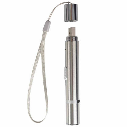 Duvo+ 7 in 1 Laser Cat Toy with Urine Detection | USB Rechargeable Silver 11.5cm