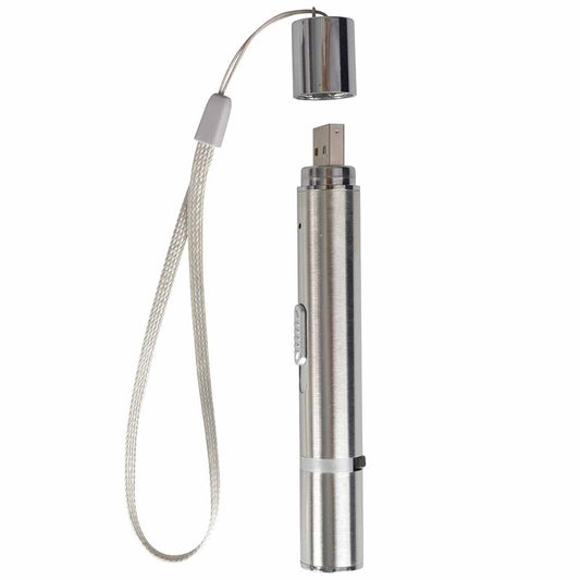 Duvo+ 7 in 1 Laser Cat Toy with Urine Detection | USB Rechargeable Silver 11.5cm