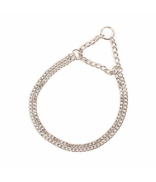 Duvo+ Slip Collar 2 Rows Chromed 50cm | Double Chain Training Collar for Dogs