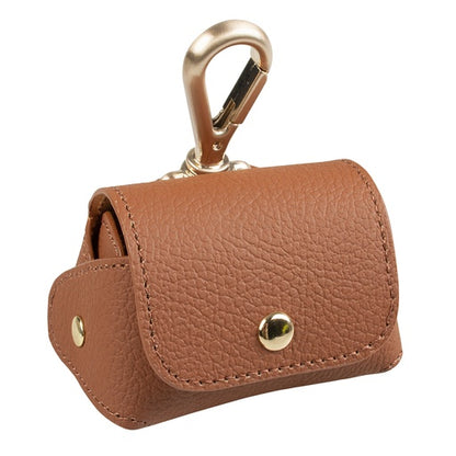 Duvo+ Imitation Leather Poo Bag Dispenser Brown | Stylish Waste Bag Holder with Refill (32x22cm)