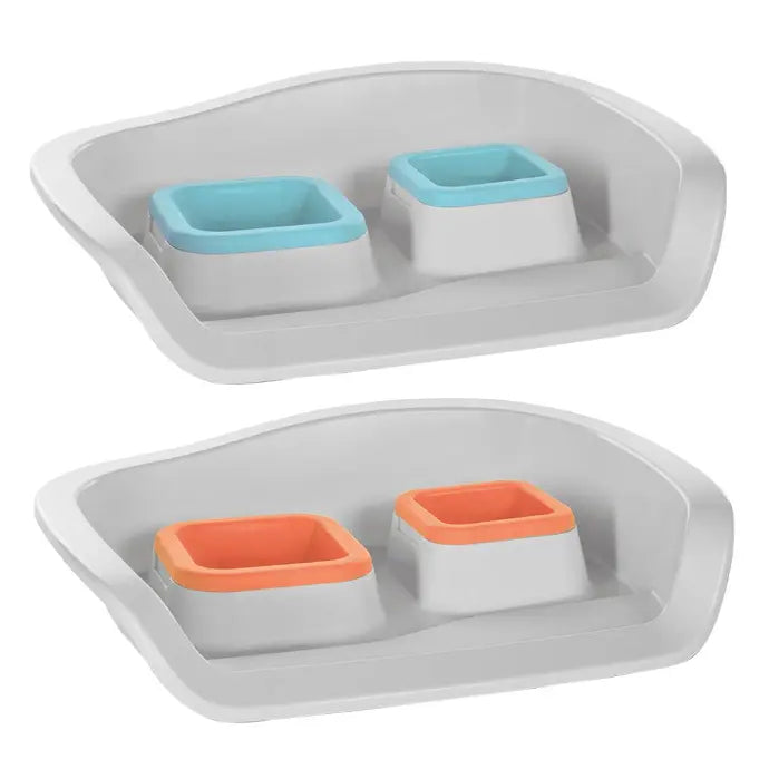 Duvo+ Dinner Set Twice & Nice | Elevated Double Dog Bowl with Stand