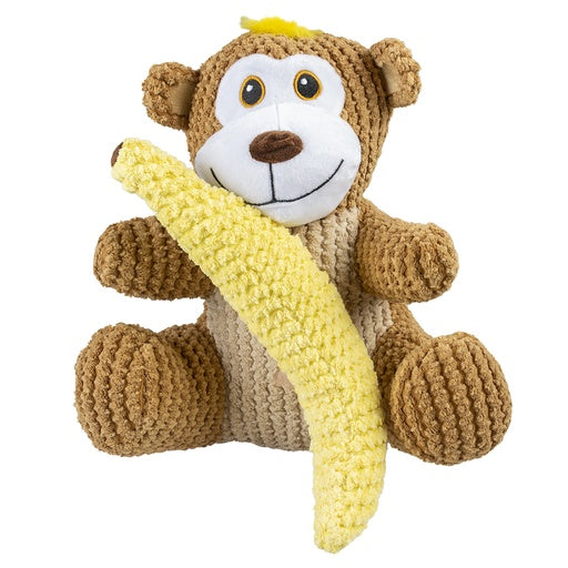 Duvo+ Plush Duo Monkey + Banana Multicolour | 2-in-1 Monkey and Banana Dog Toy