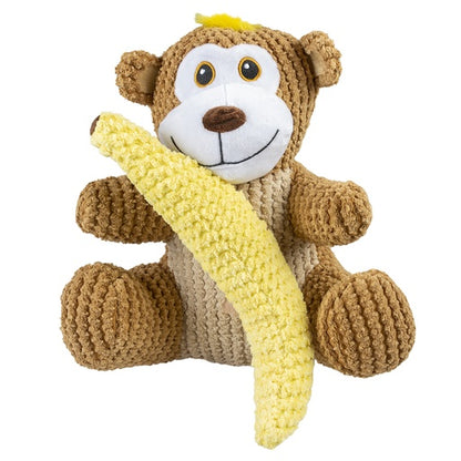 Duvo+ Plush Duo Monkey + Banana Multicolour | 2-in-1 Monkey and Banana Dog Toy