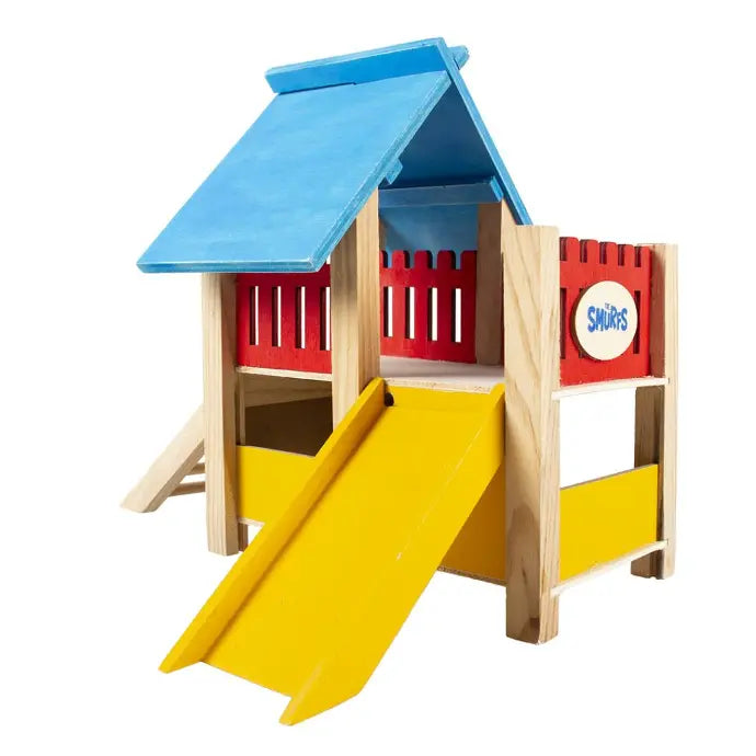 Duvo+ The Smurfs Playground | Wooden Activity House for Hamsters & Mice
