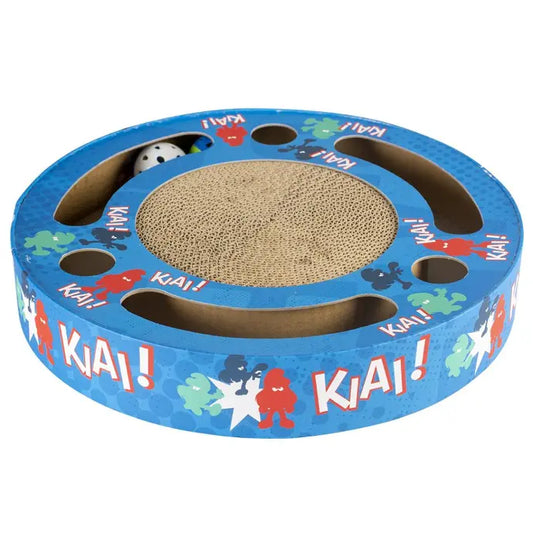 Duvo+ Smurfette Scratcher & Toy | Corrugated Cat Scratcher with Toy