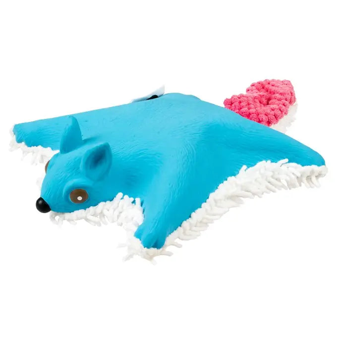 Duvo+ Plush & Latex Flying Squirrel Blue/Pink | Soft Cat Toy