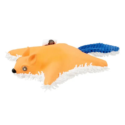 Duvo+ Plush & Latex Flying Squirrel Orange/Blue | Interactive Cat Toy