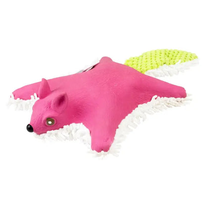 Duvo+ Plush & Latex Flying Squirrel Purple/Green | Soft Squeaky Cat Toy