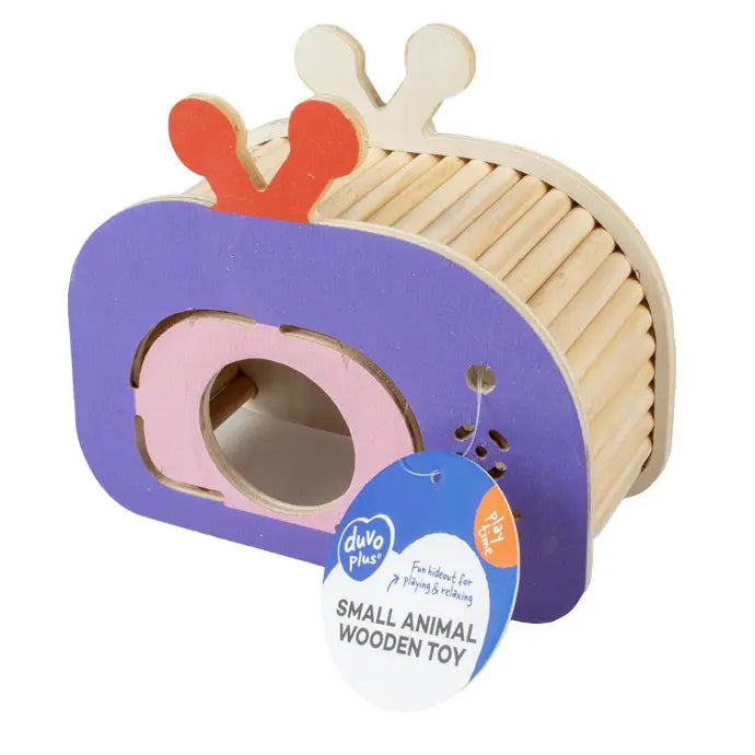 Duvo+ Small Animal Wooden Play House TV | TV-Shaped Hideout for Rodents