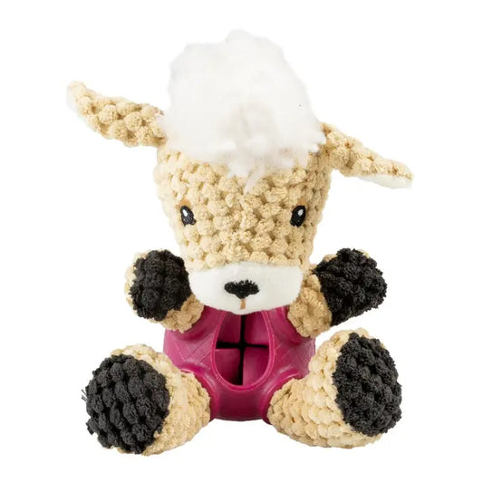 Duvo+ Plush & Rubber Sheep Treat Dispenser | Interactive Dog Toy