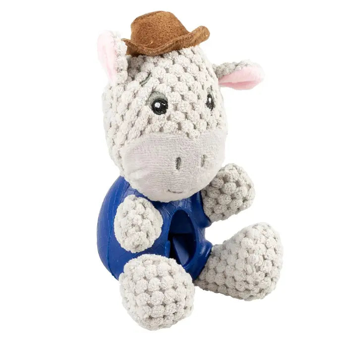 Duvo+ Plush & Rubber Donkey Treat Dispenser | Interactive Dog Toy