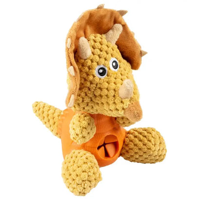 Duvo+ Plush & Rubber T-Rex Treat Dispenser | Dinosaur Dog Toy