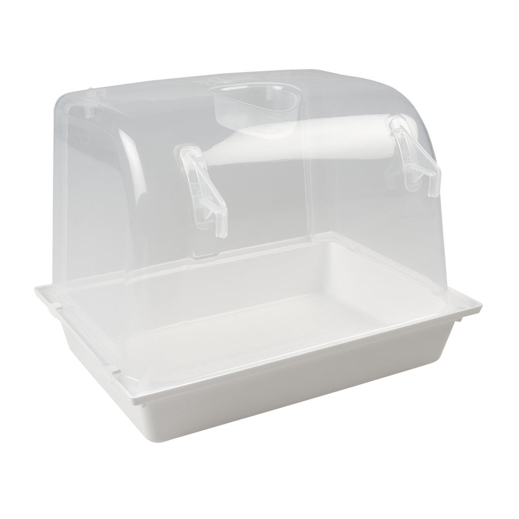 Duvo+ Bathhouse For Birds XL White | Spacious Plastic Bird Bath for Aviaries