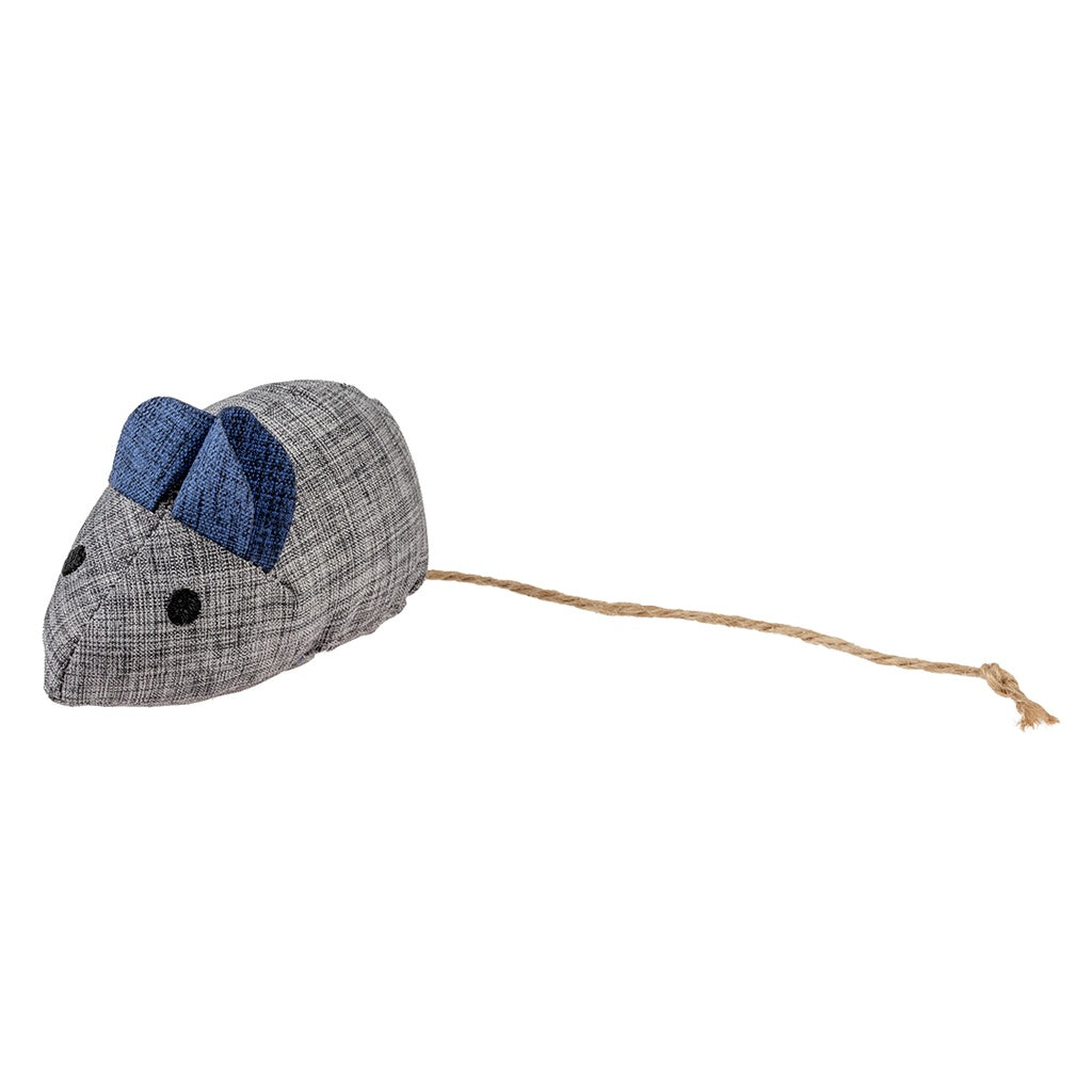 Duvo+ ECO Navy Mouse & Catnip 8,5x4,5x6cm Blue/Grey | Eco-Friendly Catnip Mouse