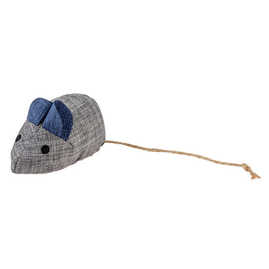 Duvo+ ECO Navy Mouse & Catnip 8,5x4,5x6cm Blue/Grey | Eco-Friendly Catnip Mouse