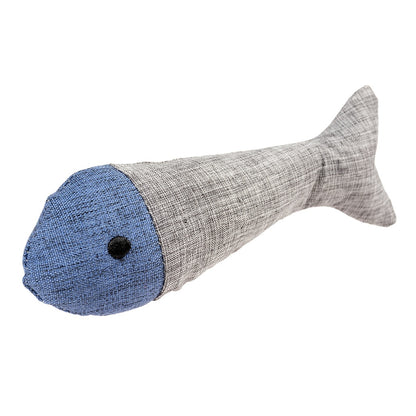 Duvo+ ECO Navy Fish & Catnip | Catnip-Filled Fish Toy for Cats 13.5x4.5x3cm