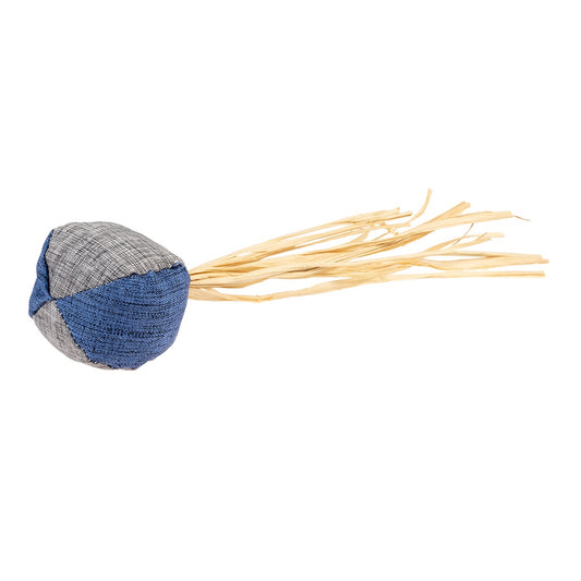 Duvo+ ECO Navy Ball & Catnip | Interactive Cat Toy with Ball and Catnip Wand 20cm