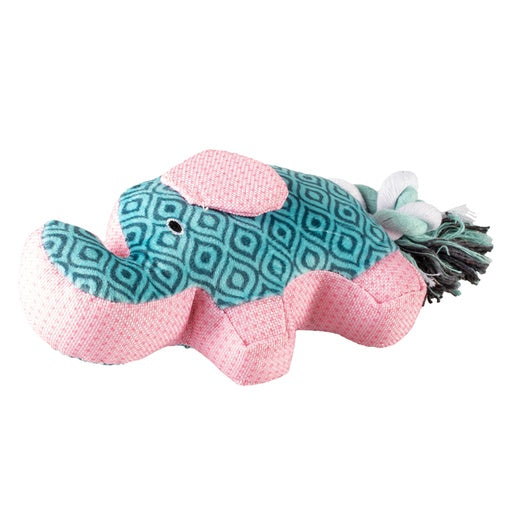 Duvo+ Plush Elephant Retro Blue | Vintage-Style Plush Dog Toy