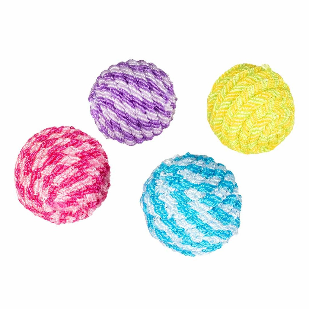 Duvo+ Multi Ball with Sound Multicolour | Set of 4 Interactive Cat Toys 5x5x5cm