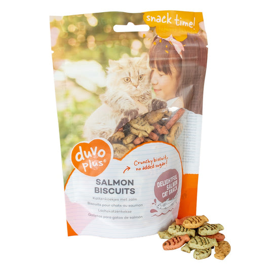 Duvo+ Salmon Biscuits for Cats 50g | Salmon Cookies with Vitamin E