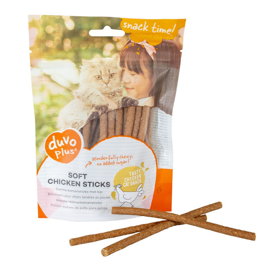 Duvo+ Soft Chicken Sticks for Cats 50g | Tender Chicken Treats Made with Real Chicken
