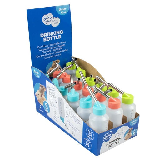 Duvo+ Drinking Bottle Mixed Colors 100ml | Mini Pet Water Bottle for Puppies, Kittens & Small Pets