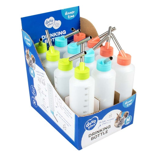 Duvo+ Drinking Bottle Mixed Colors 250ml | Compact Pet Water Bottle for Small Dogs & Cats