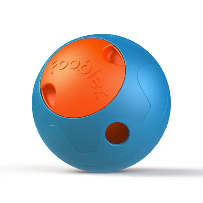 Duvo+ Foobler Mini Treat Dispenser With Timer Blue | Automatic Puzzle Feeder for Dogs & Cats