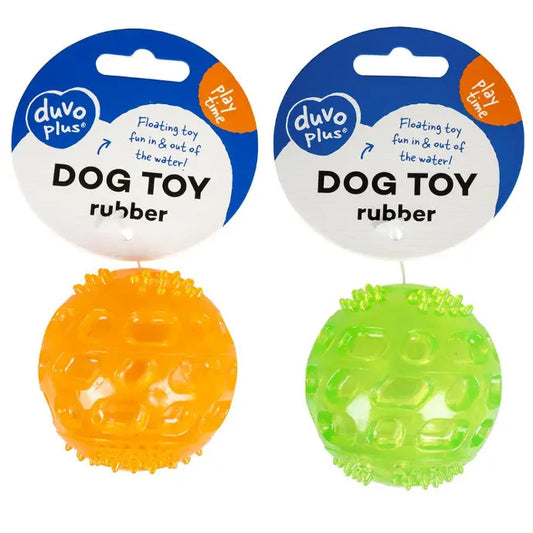 Duvo+ TPR Ball Squeaky Orange/Green 5.5cm | Bouncing Fetch Ball for Dogs