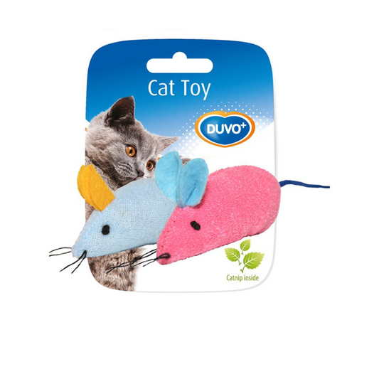 Duvo+ Assortment of Mice Blue/Pink 2pcs | Mini Catnip Mice