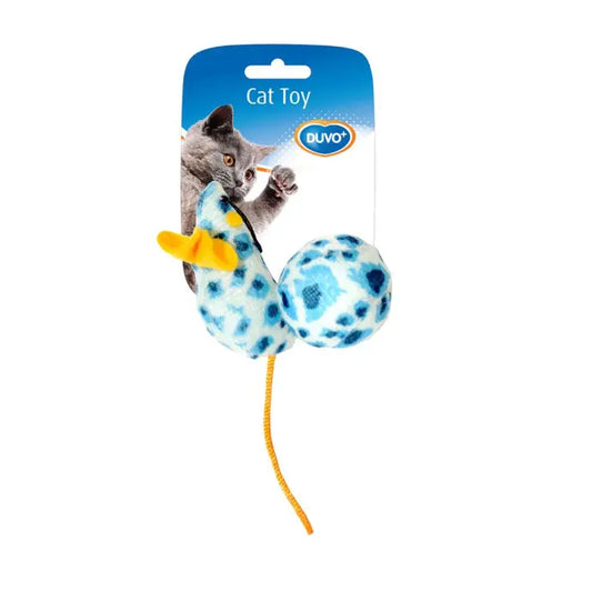 Duvo+ Mouse and Ball Leopard Cat Toy | Interactive Catnip Toy Set 10x4x4cm