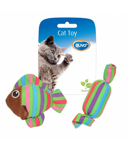 Duvo+ Assortment Fish and Candy Mixed Colors | Plush Cat Toys