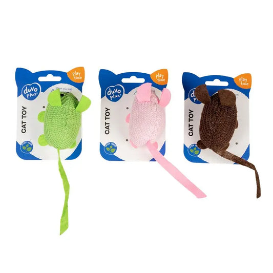 Duvo+ Assortment of Mice Mixed Colors | Plush Catnip Mice Assortment