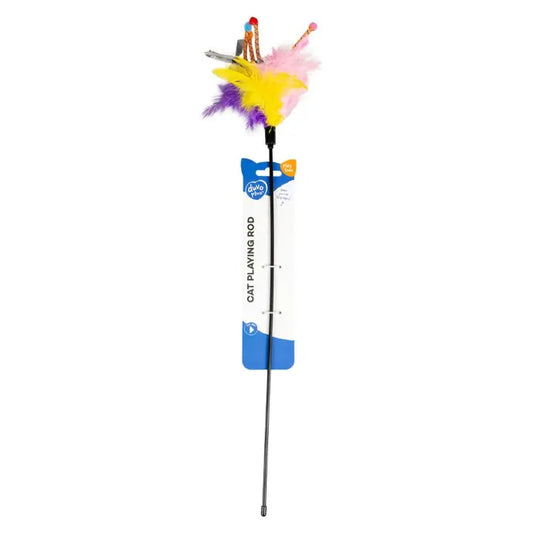 Duvo+ Assortment Playing Rod With Feathers 62cm | Interactive Cat Wand Toy
