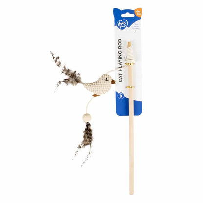 Duvo+ Assortment Teaser Nature Cat Toy | Interactive Feather Wand Assortment