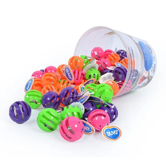 Duvo+ Rattle Balls Cat Toy 60pcs | Jingly Ball Assortment in Bucket