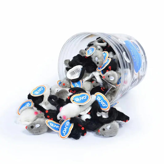 Duvo+ Plush Mice Cat Toy 120pcs | Bulk Catnip Mice Assortment