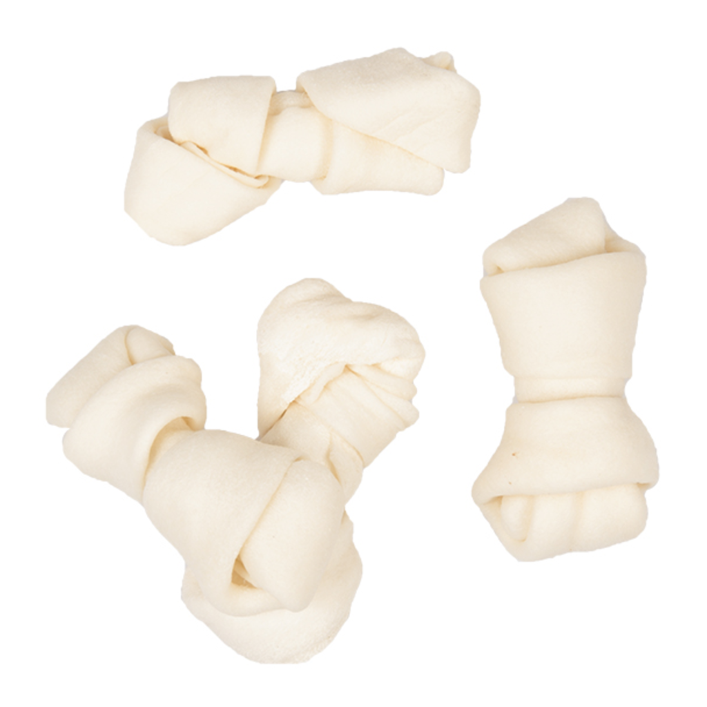Duvo+ Knotted Bone 4pcs 9cm | Small Natural Chews for Toy Breeds & Puppies