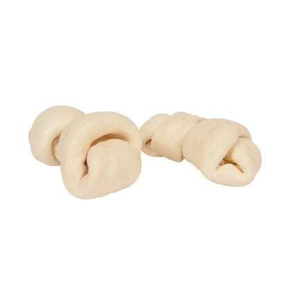 Duvo+ Knotted Bone 2pc 14cm | Small Natural Rawhide Chews for Small Dogs