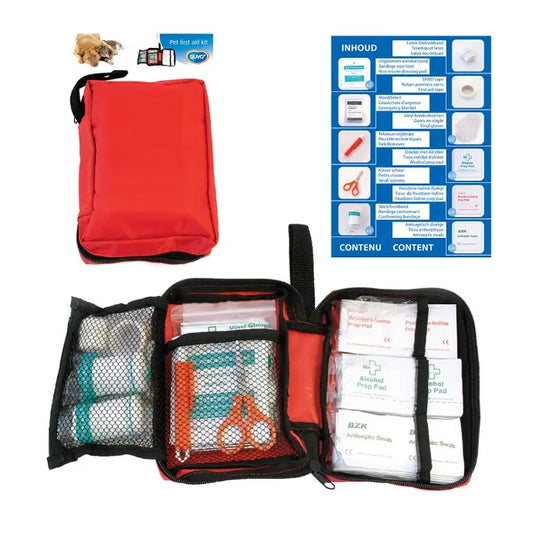 Duvo+ Pet First Aid Kit 61pcs | Compact Emergency Medical Kit for Dogs & Cats