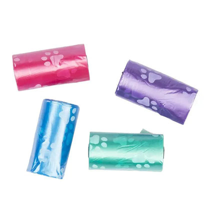 Duvo+ Poo Bags Classic Colour Paws Multicolour 4 x 20pcs | Paw Print Waste Bags