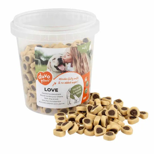 Duvo+ Soft Chews Love 500g | Heart-Shaped Soft Training Snacks for Dogs